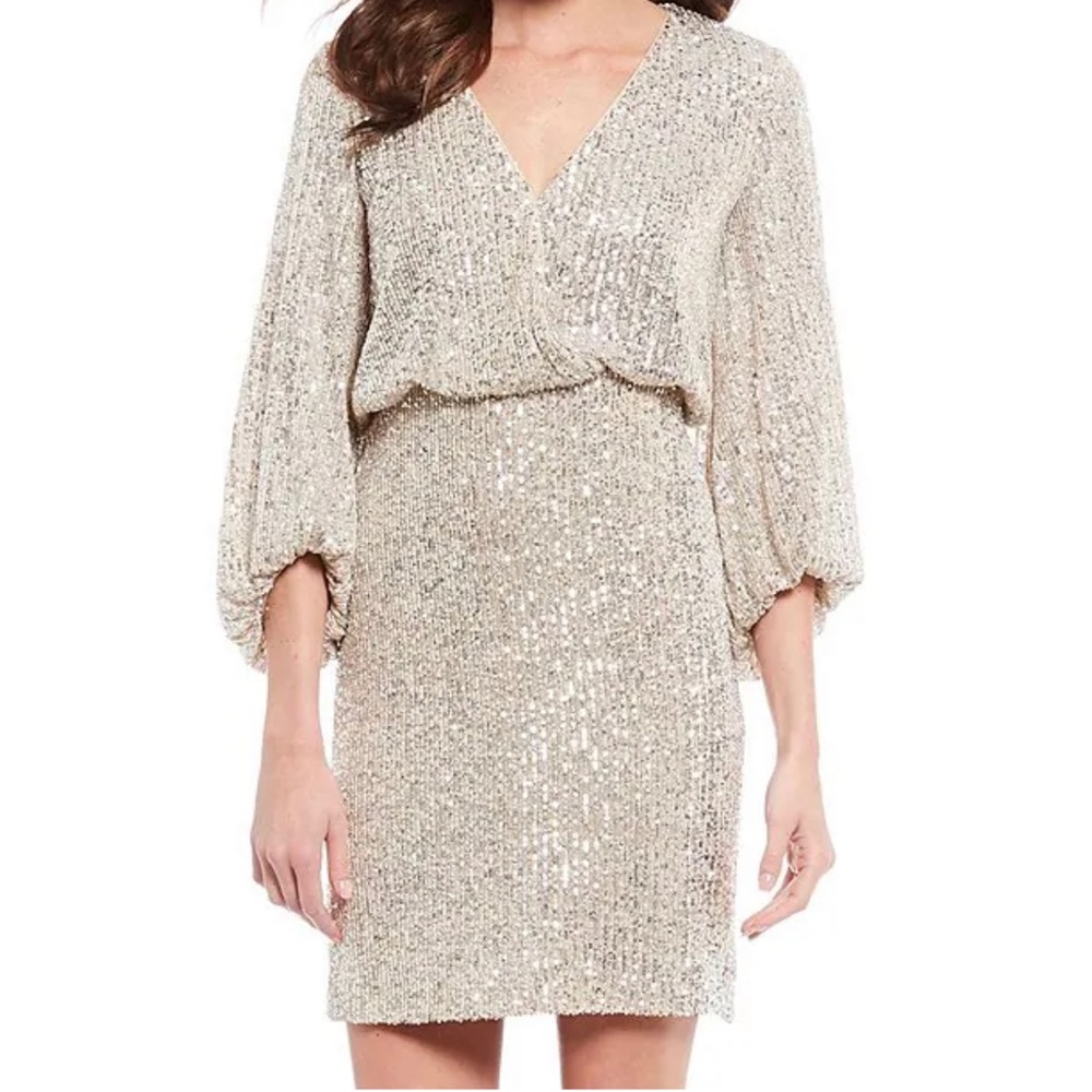 *NWT* Eliza J Sequin Blouson Party Dress